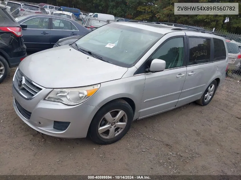 2009 Volkswagen Routan Sel VIN: 2V8HW54X89R560782 Lot: 40599594