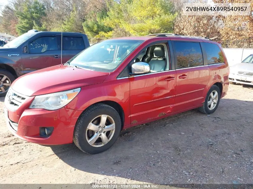 2009 Volkswagen Routan Sel Premium VIN: 2V8HW64X89R540957 Lot: 40691723