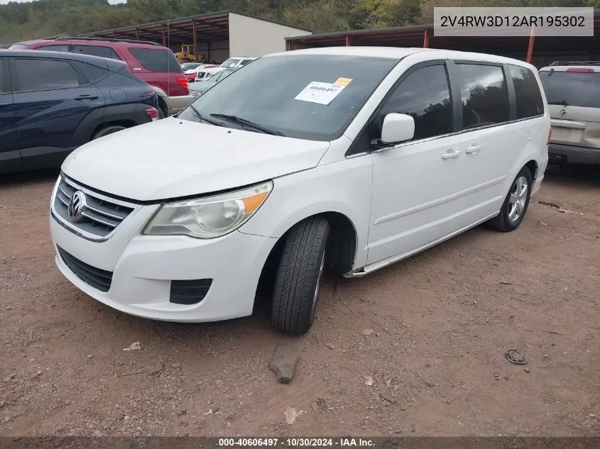 2010 Volkswagen Routan Se VIN: 2V4RW3D12AR195302 Lot: 40606497