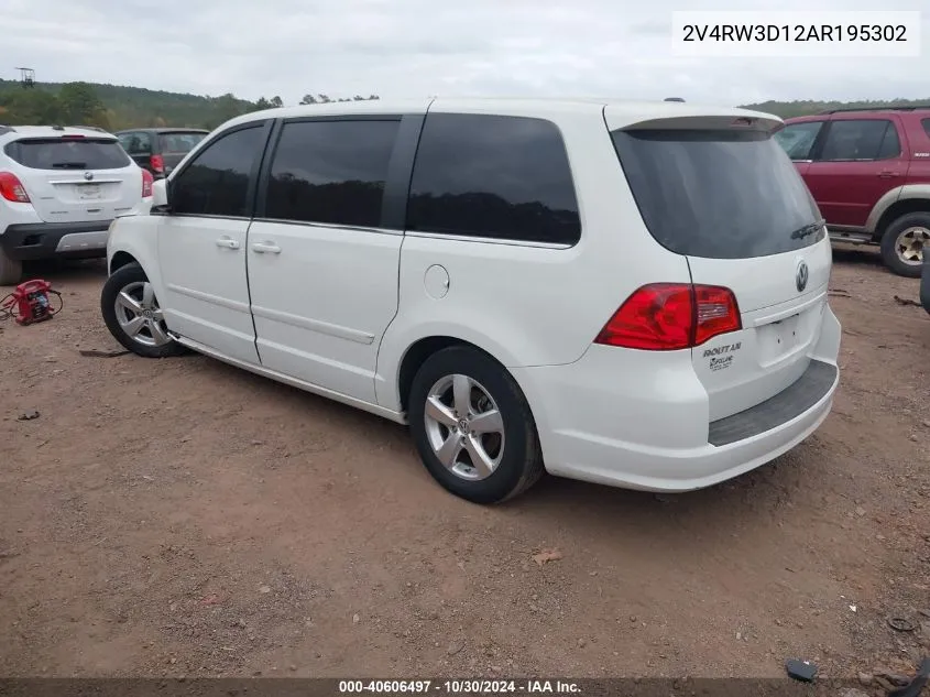 2010 Volkswagen Routan Se VIN: 2V4RW3D12AR195302 Lot: 40606497