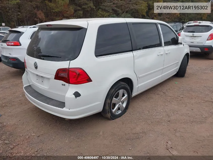 2010 Volkswagen Routan Se VIN: 2V4RW3D12AR195302 Lot: 40606497