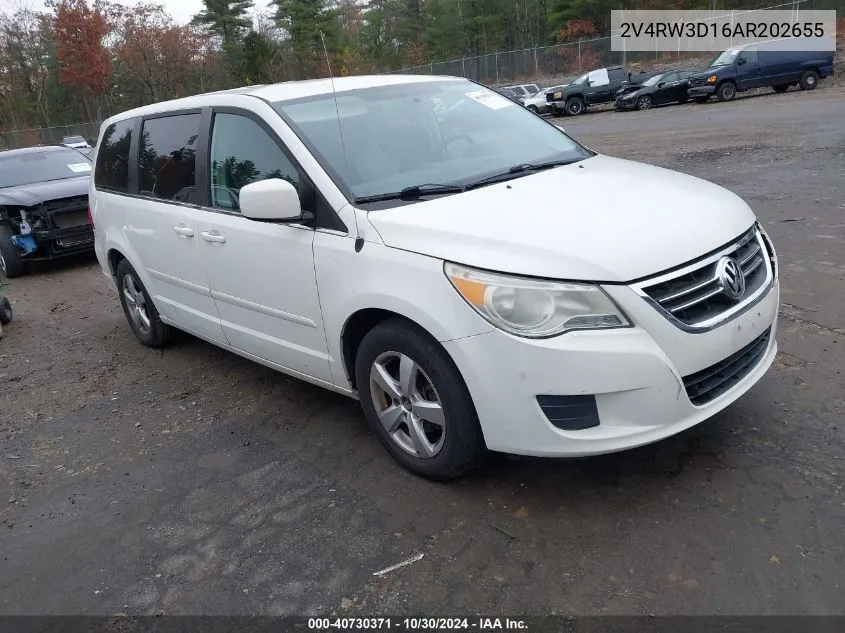 2V4RW3D16AR202655 2010 Volkswagen Routan Se