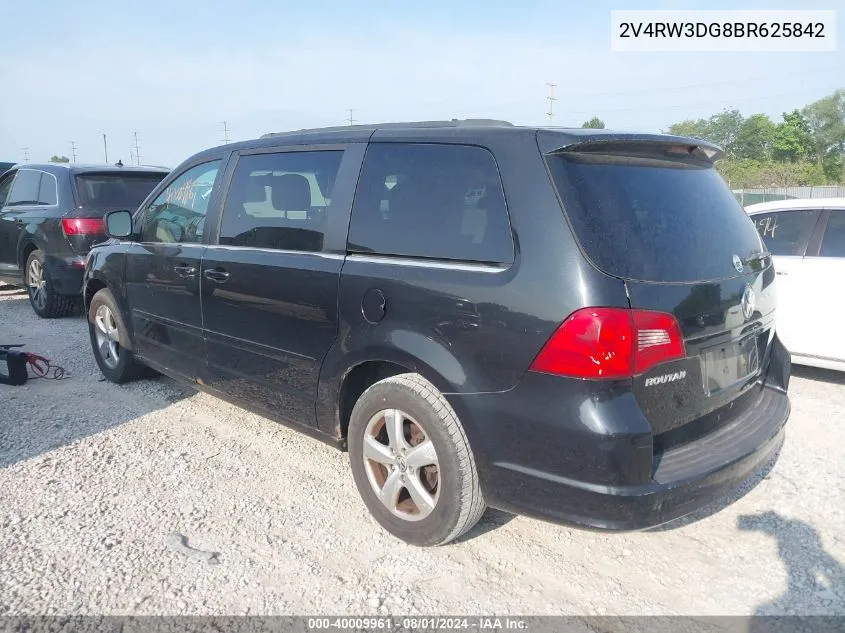 2011 Volkswagen Routan Se VIN: 2V4RW3DG8BR625842 Lot: 40009961