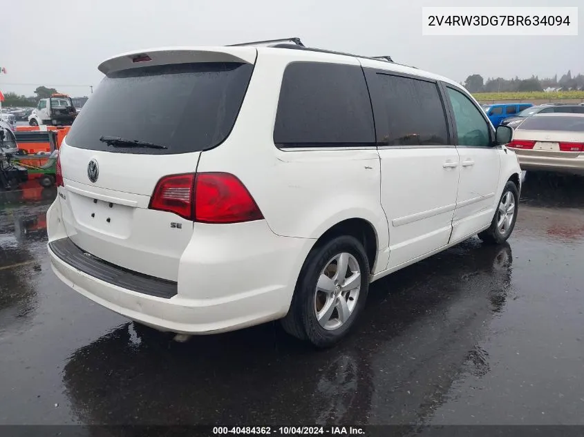 2011 Volkswagen Routan Se VIN: 2V4RW3DG7BR634094 Lot: 40484362