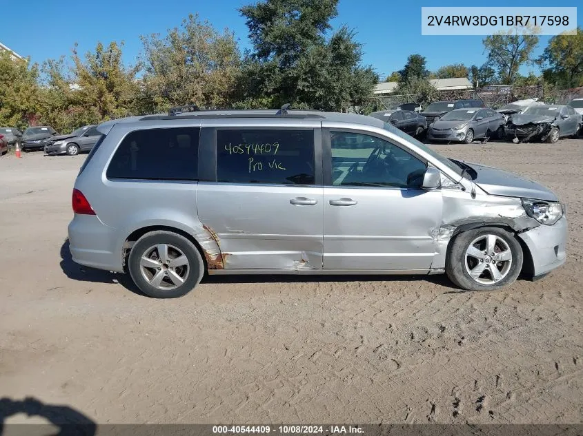 2011 Volkswagen Routan Se VIN: 2V4RW3DG1BR717598 Lot: 40544409