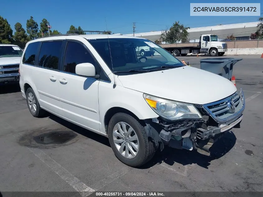 2012 Volkswagen Routan Se VIN: 2C4RVABG5CR391472 Lot: 40255731