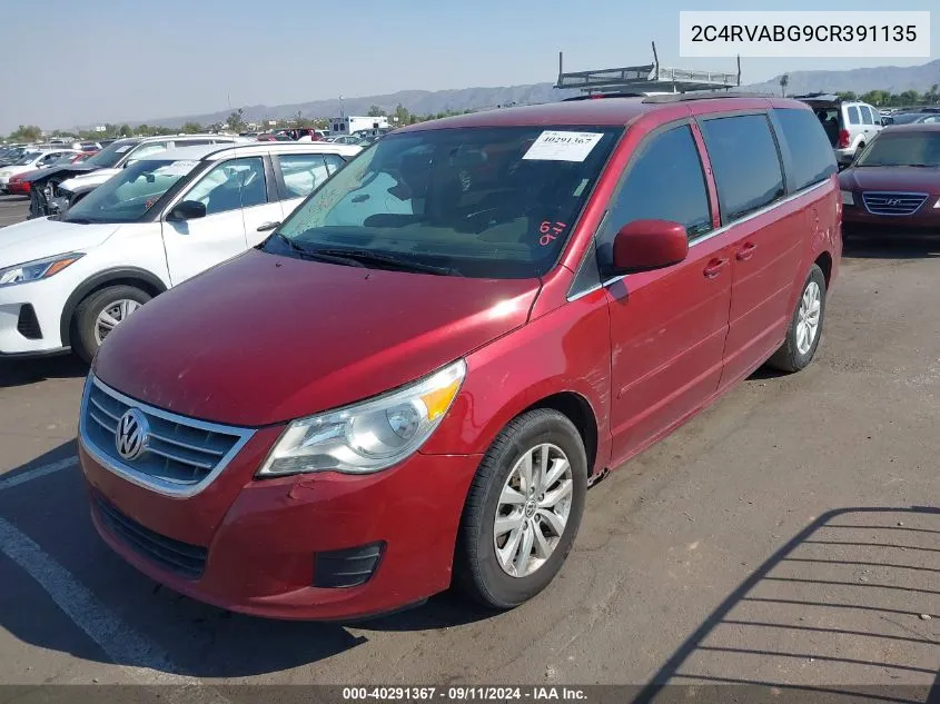 2012 Volkswagen Routan Se VIN: 2C4RVABG9CR391135 Lot: 40291367