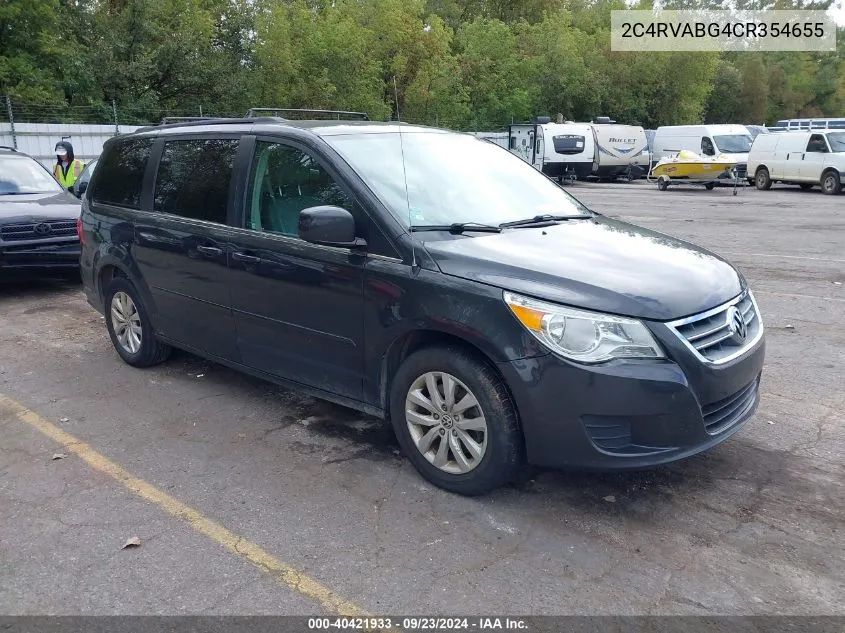 2012 Volkswagen Routan Se VIN: 2C4RVABG4CR354655 Lot: 40421933