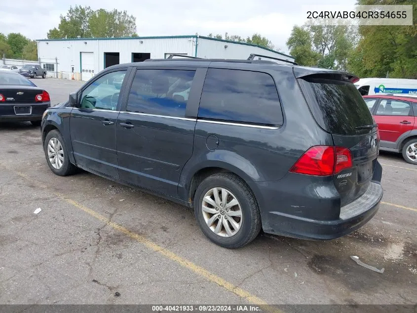 2012 Volkswagen Routan Se VIN: 2C4RVABG4CR354655 Lot: 40421933