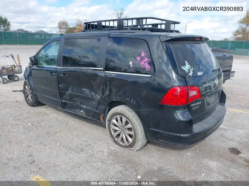 2012 Volkswagen Routan Se VIN: 2C4RVABGXCR390883 Lot: 40788404