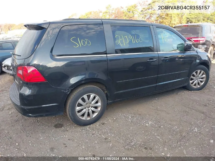 2012 Volkswagen Routan Se VIN: 2C4RVABG4CR355157 Lot: 40792479