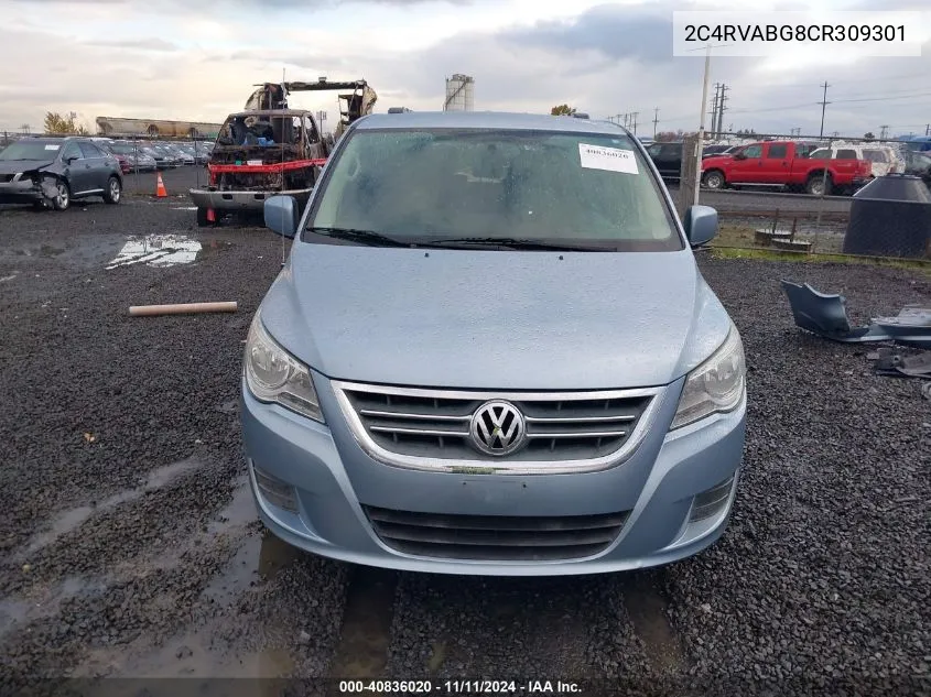 2012 Volkswagen Routan Se VIN: 2C4RVABG8CR309301 Lot: 40836020