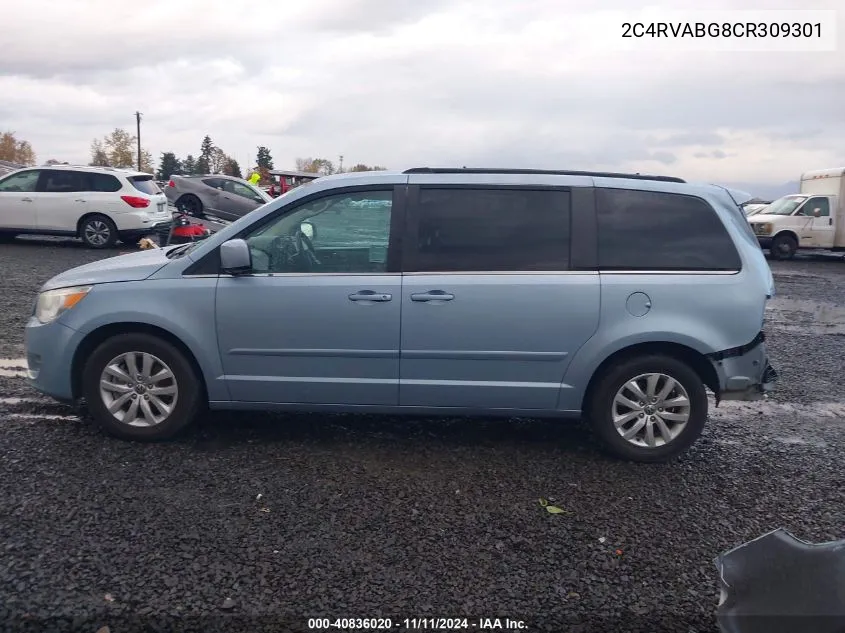 2012 Volkswagen Routan Se VIN: 2C4RVABG8CR309301 Lot: 40836020