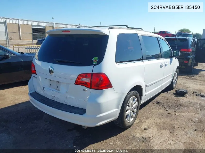 2014 Volkswagen Routan Se VIN: 2C4RVABG5ER135450 Lot: 40428381