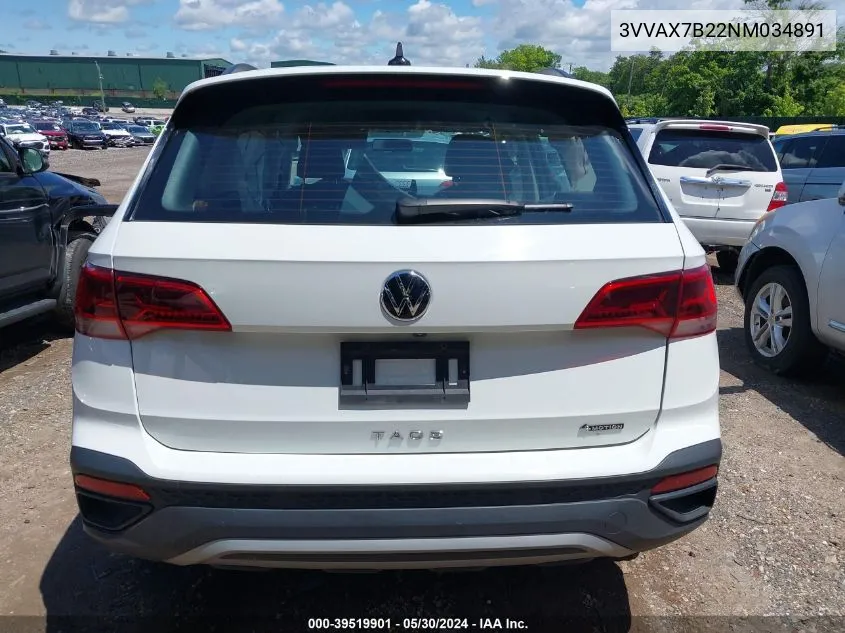 2022 Volkswagen Taos 1.5T S VIN: 3VVAX7B22NM034891 Lot: 39519901