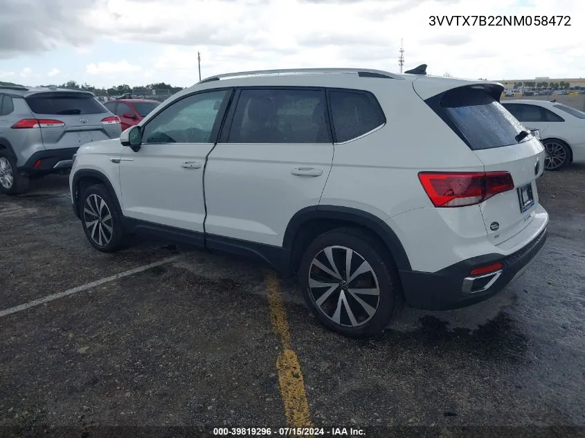 2022 Volkswagen Taos 1.5T Se VIN: 3VVTX7B22NM058472 Lot: 39819296