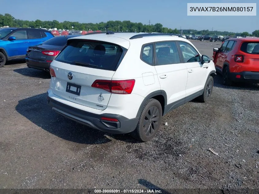 2022 Volkswagen Taos 1.5T S VIN: 3VVAX7B26NM080157 Lot: 39855091