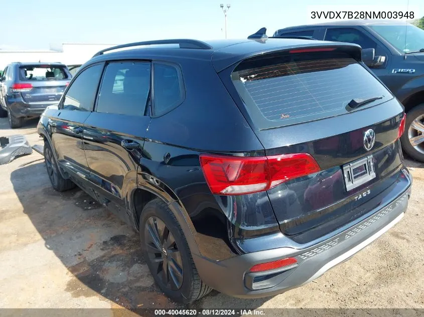 2022 Volkswagen Taos 1.5T S VIN: 3VVDX7B28NM003948 Lot: 40045620