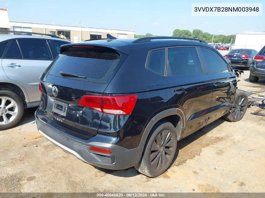 2022 Volkswagen Taos 1.5T S VIN: 3VVDX7B28NM003948 Lot: 40045620