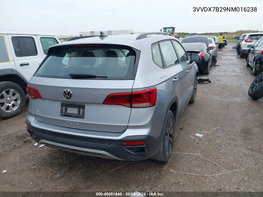 2022 Volkswagen Taos 1.5T S VIN: 3VVDX7B29NM016238 Lot: 40051845