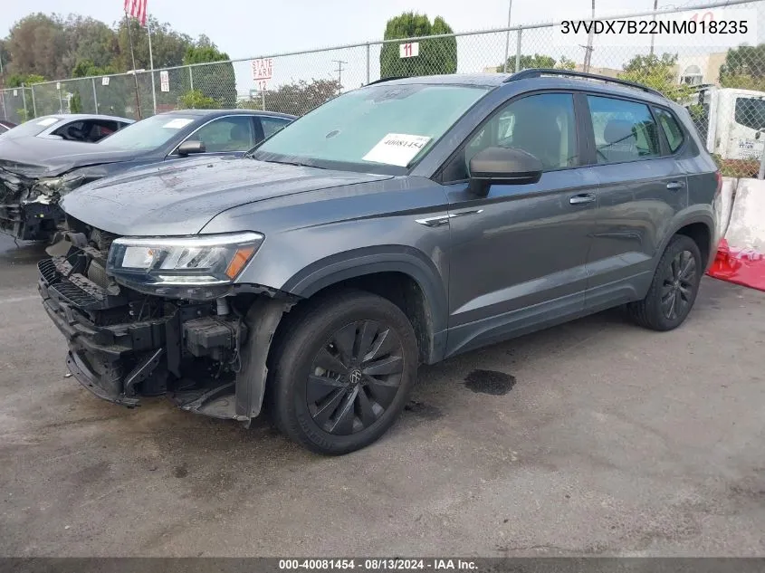 2022 Volkswagen Taos 1.5T S VIN: 3VVDX7B22NM018235 Lot: 40081454