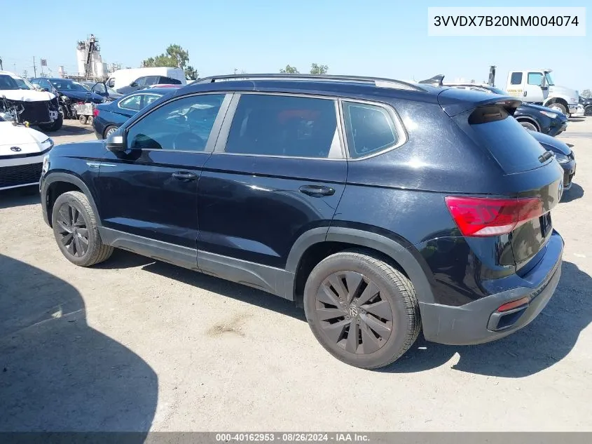 2022 Volkswagen Taos 1.5T S VIN: 3VVDX7B20NM004074 Lot: 40162953