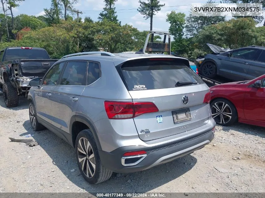 2022 Volkswagen Taos 1.5T Se VIN: 3VVRX7B2XNM034575 Lot: 40177349