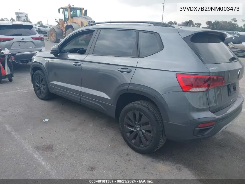 2022 Volkswagen Taos 1.5T S VIN: 3VVDX7B29NM003473 Lot: 40181387