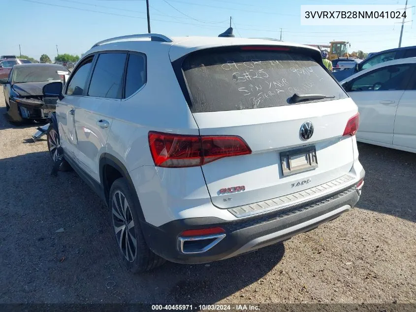 2022 Volkswagen Taos 1.5T Se VIN: 3VVRX7B28NM041024 Lot: 40455971