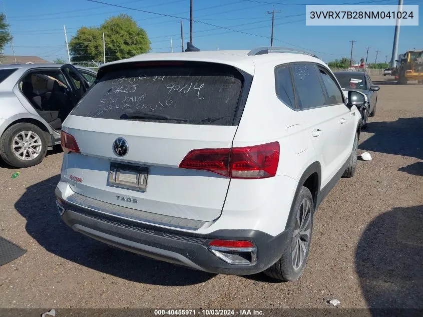 2022 Volkswagen Taos 1.5T Se VIN: 3VVRX7B28NM041024 Lot: 40455971