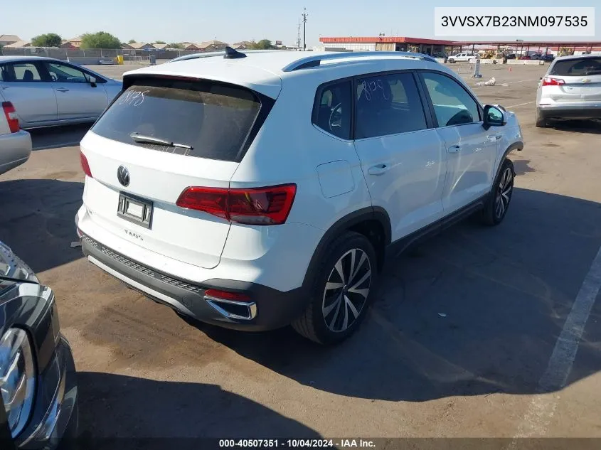 2022 Volkswagen Taos 1.5T Se VIN: 3VVSX7B23NM097535 Lot: 40507351