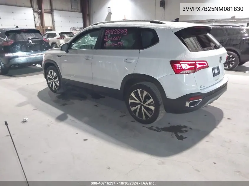 2022 Volkswagen Taos 1.5T Se VIN: 3VVPX7B25NM081830 Lot: 40716297