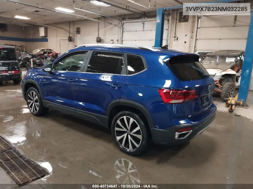 2022 Volkswagen Taos 1.5T Se VIN: 3VVPX7B23NM032285 Lot: 40734647