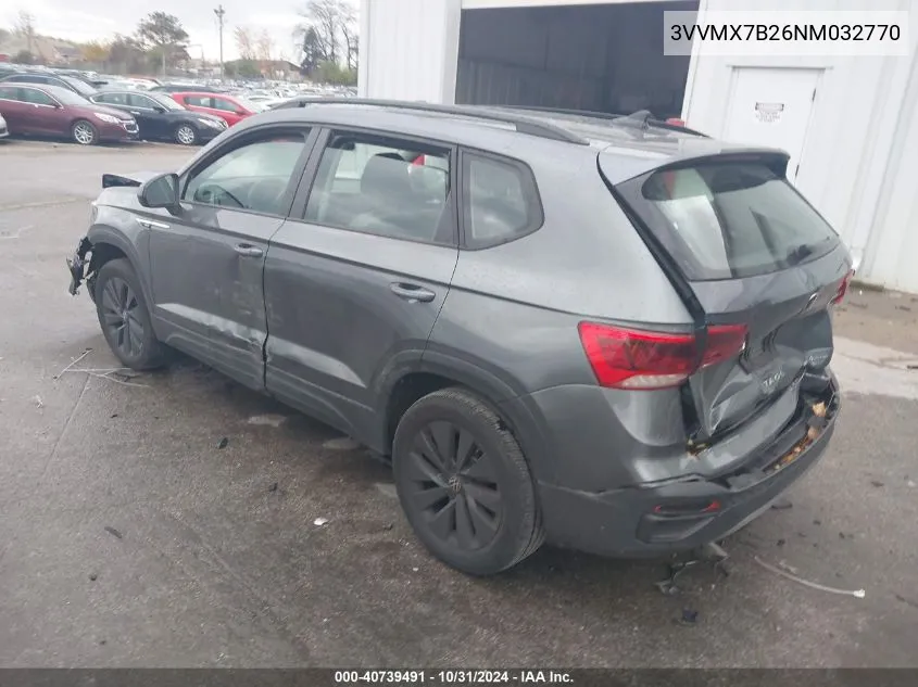 2022 Volkswagen Taos 1.5T S VIN: 3VVMX7B26NM032770 Lot: 40739491