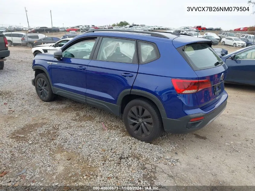 2022 Volkswagen Taos 1.5T S VIN: 3VVCX7B26NM079504 Lot: 40808571