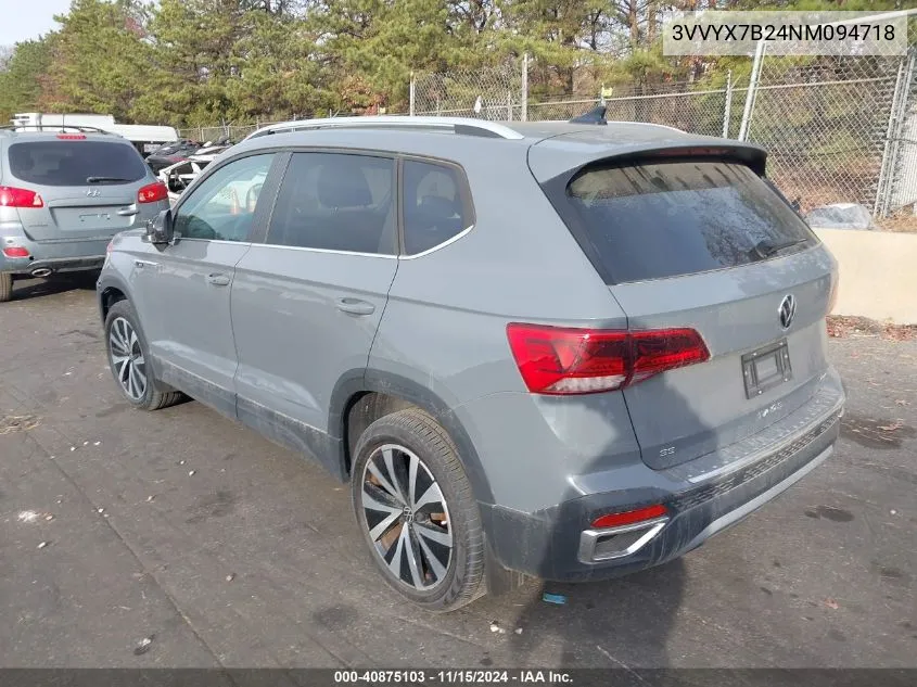 2022 Volkswagen Taos 1.5T Se VIN: 3VVYX7B24NM094718 Lot: 40875103