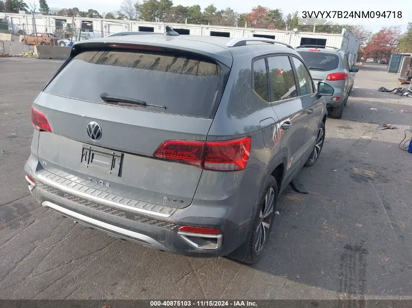 2022 Volkswagen Taos 1.5T Se VIN: 3VVYX7B24NM094718 Lot: 40875103