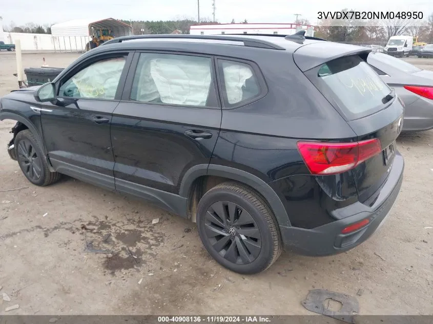 2022 Volkswagen Taos 1.5T S VIN: 3VVDX7B20NM048950 Lot: 40908136