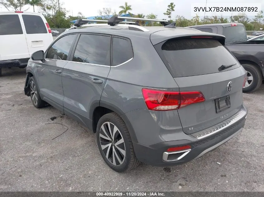 2022 Volkswagen Taos 1.5T Se VIN: 3VVLX7B24NM087892 Lot: 40922909