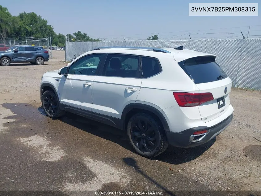 2023 Volkswagen Taos 1.5T Se VIN: 3VVNX7B25PM308315 Lot: 39816115