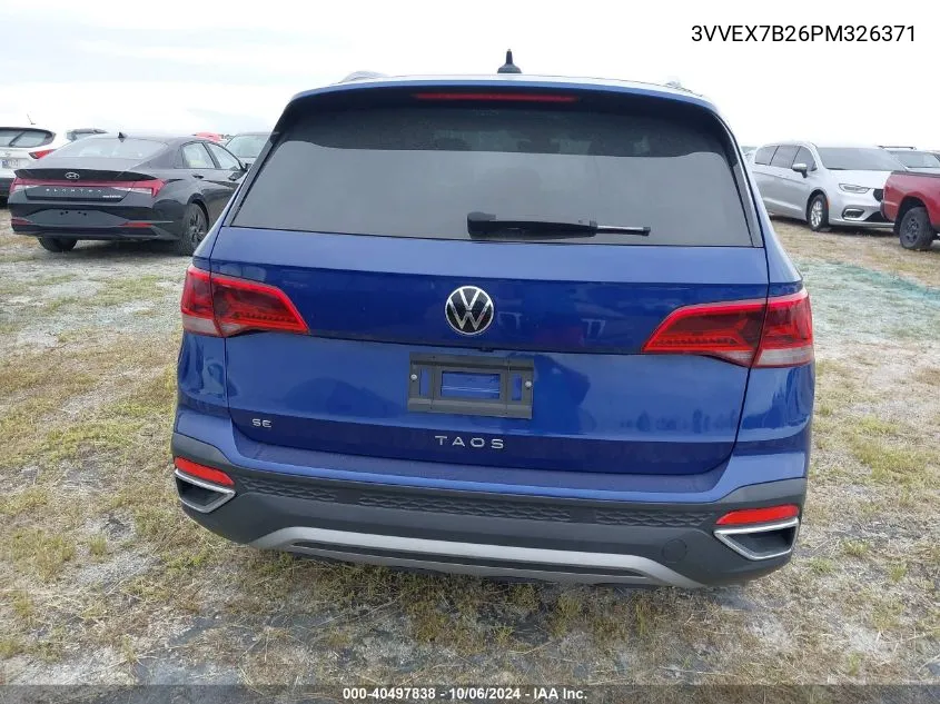 2023 Volkswagen Taos Se VIN: 3VVEX7B26PM326371 Lot: 40497838