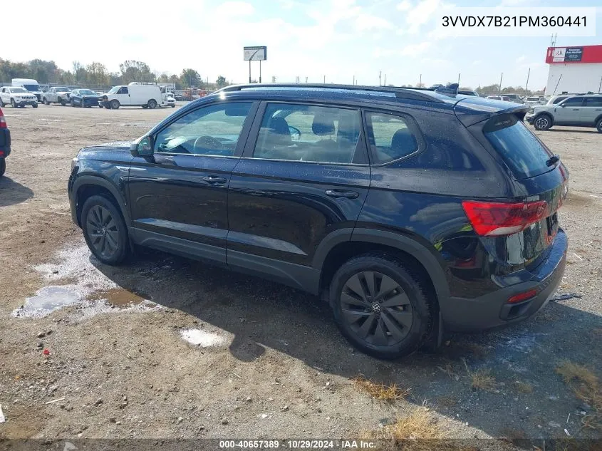 2023 Volkswagen Taos 1.5T S VIN: 3VVDX7B21PM360441 Lot: 40657389