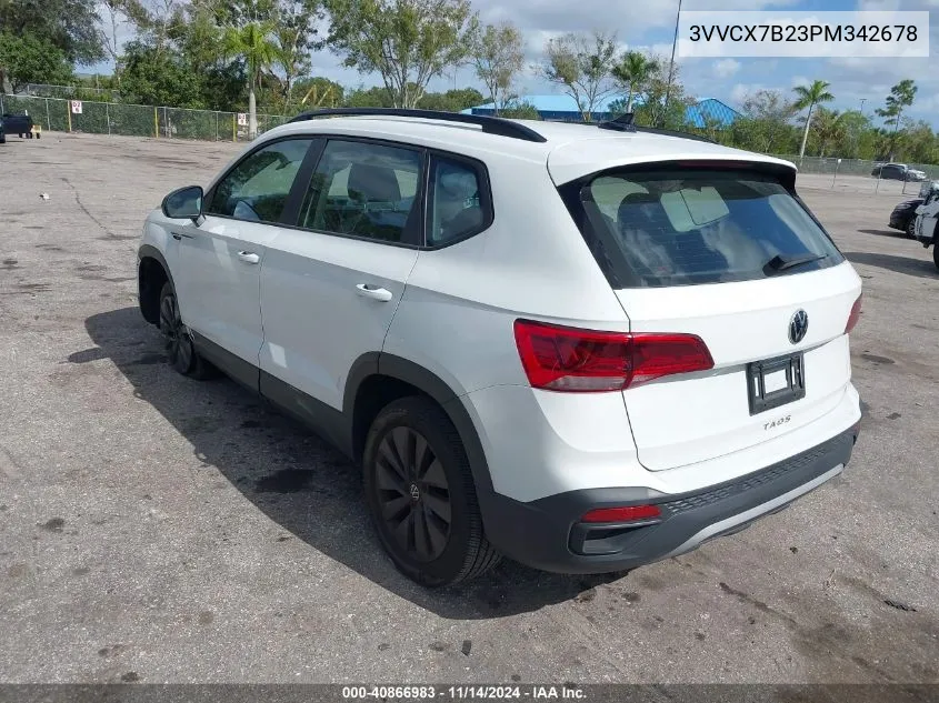 2023 Volkswagen Taos 1.5T S VIN: 3VVCX7B23PM342678 Lot: 40866983