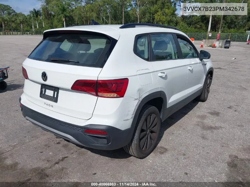 2023 Volkswagen Taos 1.5T S VIN: 3VVCX7B23PM342678 Lot: 40866983