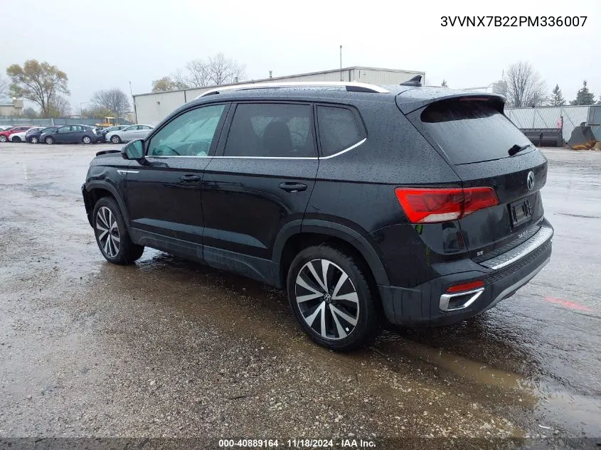 2023 Volkswagen Taos 1.5T Se VIN: 3VVNX7B22PM336007 Lot: 40889164