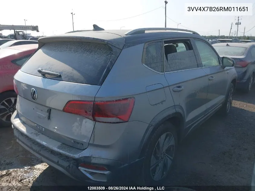 3VV4X7B26RM011651 2024 Volkswagen Taos Sel