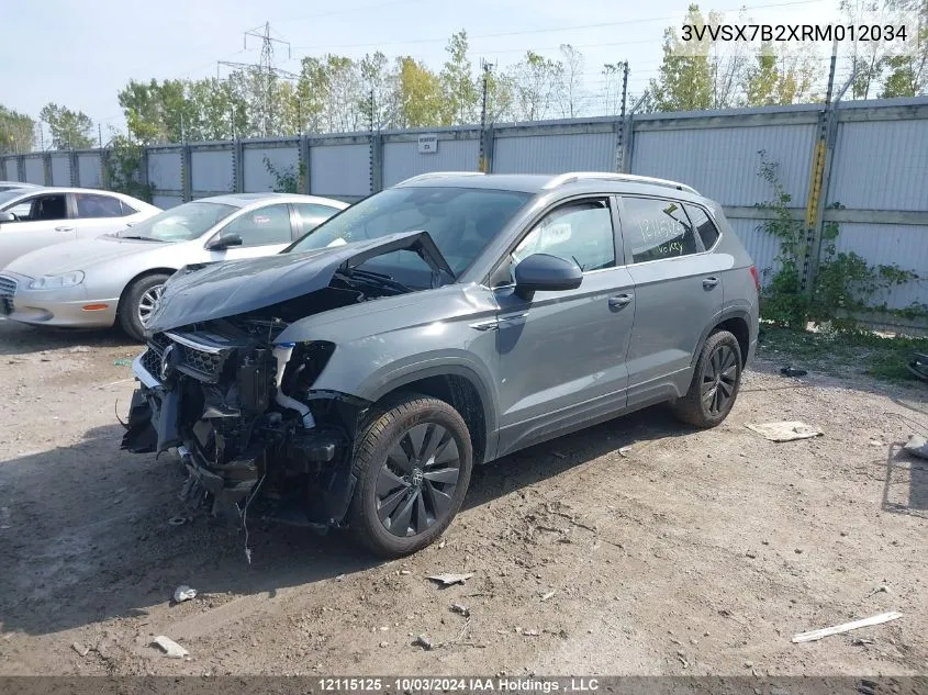 3VVSX7B2XRM012034 2024 Volkswagen Taos