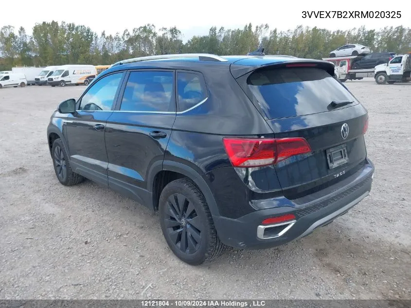 2024 Volkswagen Taos VIN: 3VVEX7B2XRM020325 Lot: 12121804