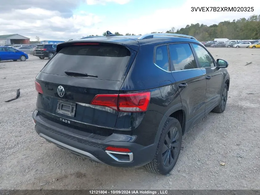 2024 Volkswagen Taos VIN: 3VVEX7B2XRM020325 Lot: 12121804