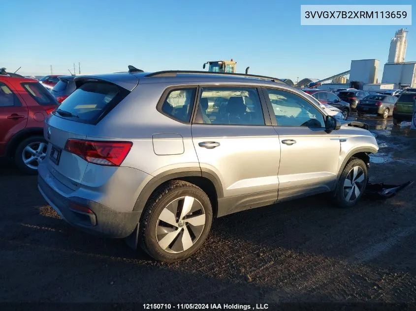 2024 Volkswagen Taos VIN: 3VVGX7B2XRM113659 Lot: 12150710